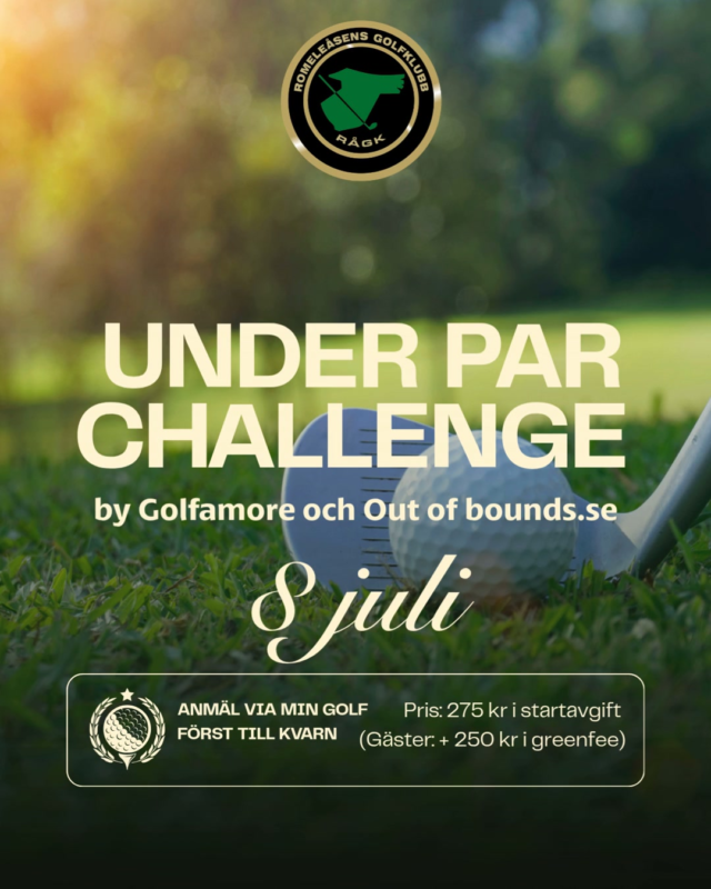 Onsdag 8 juli väntar Under Par Challenge by Golfamore och Out of bounds.se!

Startavgift: 275 kr
Gäster: +250 kr i tävlingsgreenfee

Anmäl dig via Min Golf.
